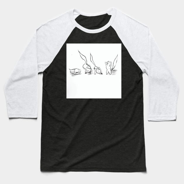 Kittens Baseball T-Shirt by RansomDrawsAndPaints
